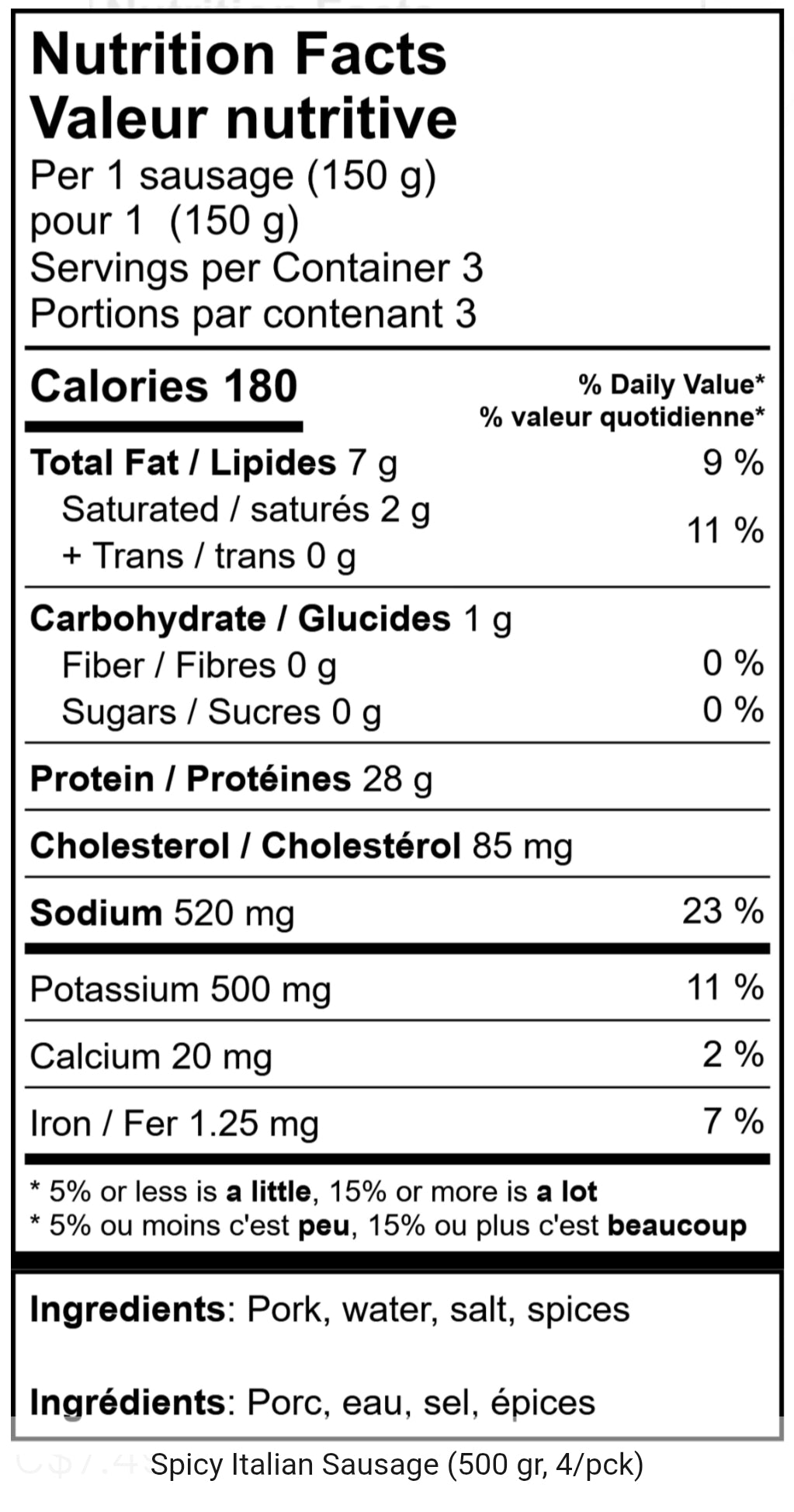 Meadow Creek Spicy Italian Sausage (Nitrate Free)